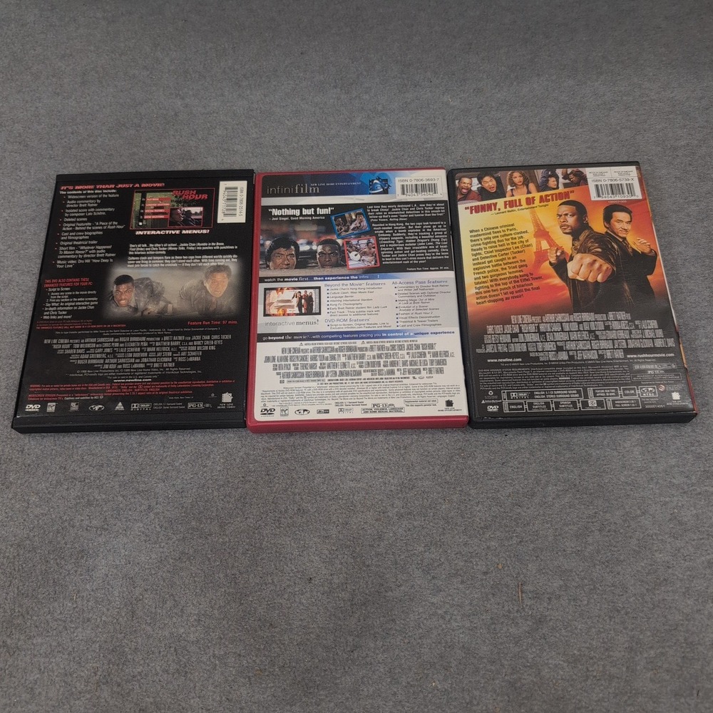 Rush Hour Trilogy DVD Set Jackie Chan Chris Tucker Movies 1 2 3 Action Comedy - Picture 2 of 2